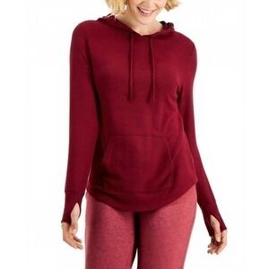 Ideology Mushy Knit Hoodie-Color: sweet wine-Size Small